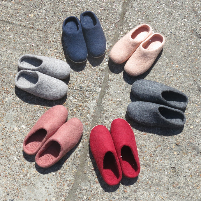 How are our felt slippers made?