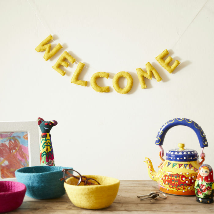 WELCOME Letter Garland Welcome Eco Felt Decor 95cm