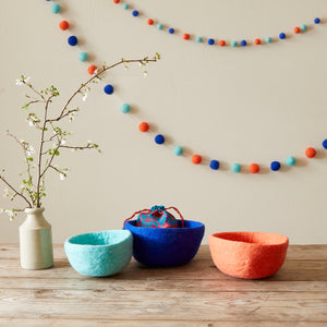 NEERJA Stacking Trinket Pots Felt Azo Free 3pc Set