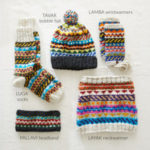 TAVAR Unisex Bobble Hat Fair Isle Lined Waste Wool