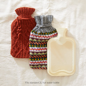 Cabled hot water bottle cover, Knitting Patterns