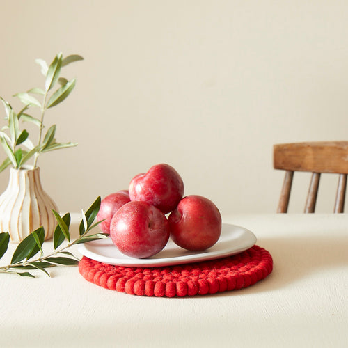 Limited Edition Berry Red Felt Tableware