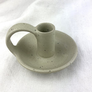 JYOTI Stoneware Hand Candlestick Holder With Plate