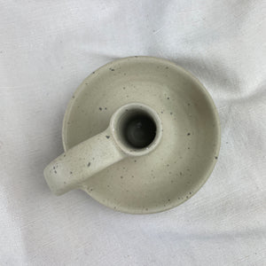 JYOTI Stoneware Hand Candlestick Holder With Plate