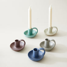 JYOTI Stoneware Hand Candlestick Holder With Plate