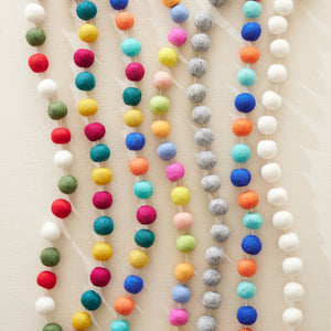 TARULATA Boho Eco Felt Ball Pompom Garland 200cm