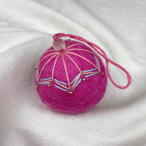 NAINA Embroidered Eco Beaded Felt Bauble Art Deco