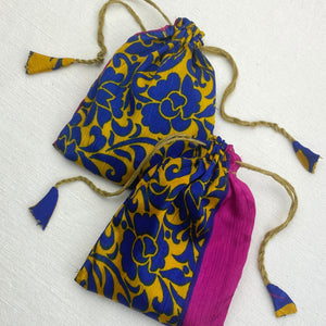 NIRMALA Recycled Sari Fabric Refillable Lavender Bag