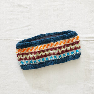 PALLAVI Fair Isle Earwarmer Headband Lined Eco Wool