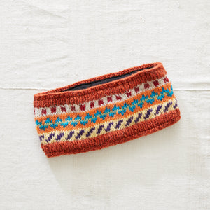 PALLAVI Fair Isle Earwarmer Headband Lined Eco Wool