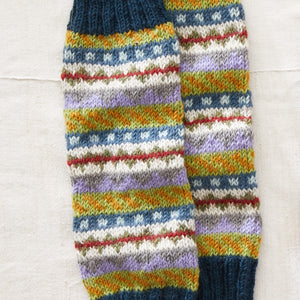 Fair Isle Leg Warmers Finely Knitted Small Kihnu Troi Pattern -  New  Zealand