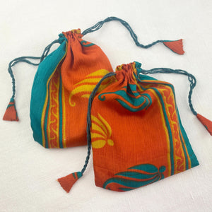 NIRMALA Recycled Sari Fabric Refillable Lavender Bag