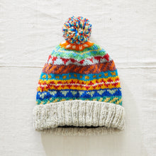 TAVAR Unisex Bobble Hat Fair Isle Lined Waste Wool