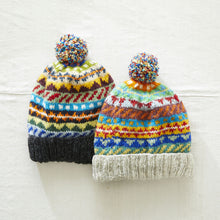 TAVAR Unisex Bobble Hat Fair Isle Lined Waste Wool