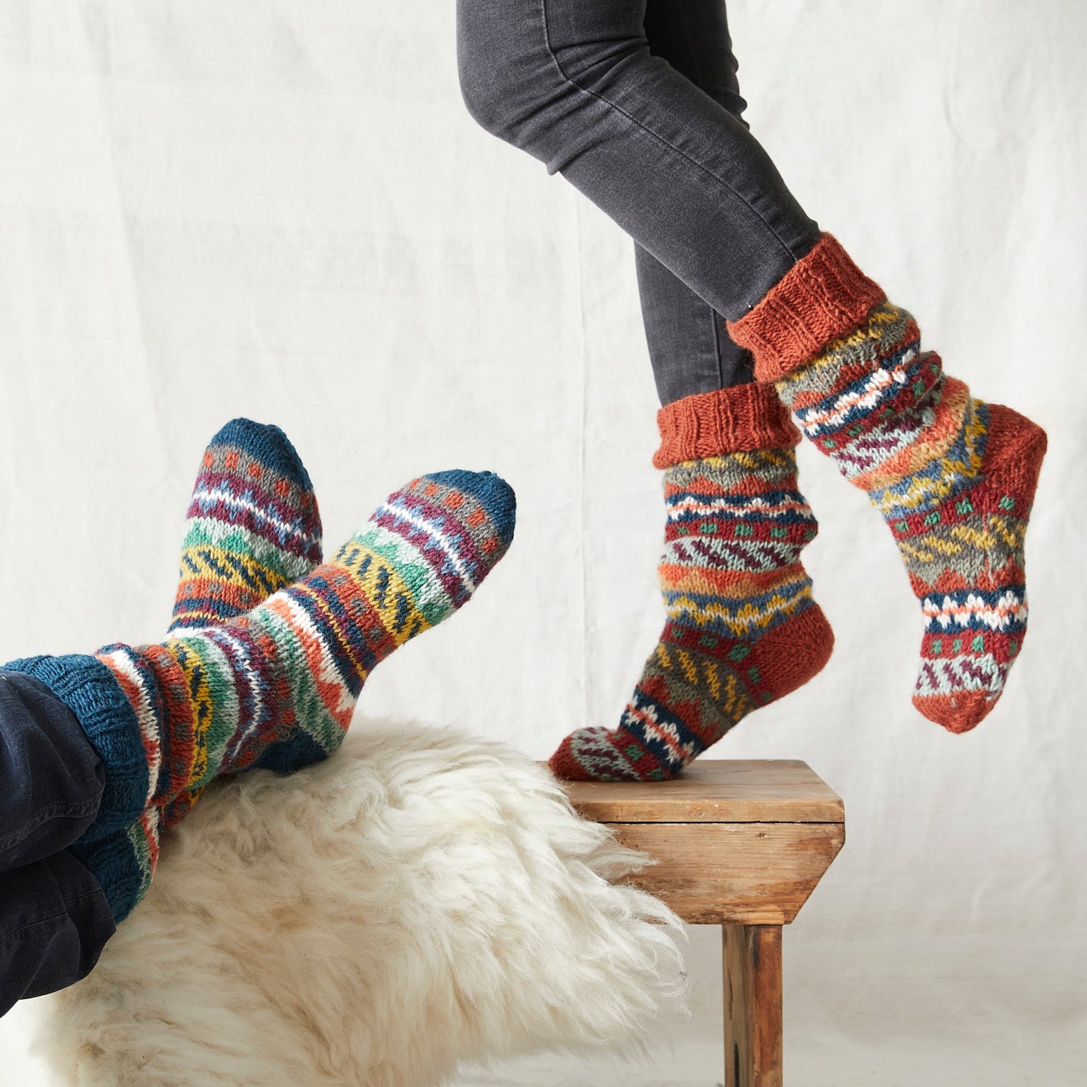 LUGA Unisex Nordic Knit Socks Eco Waste Wool – AURA QUE