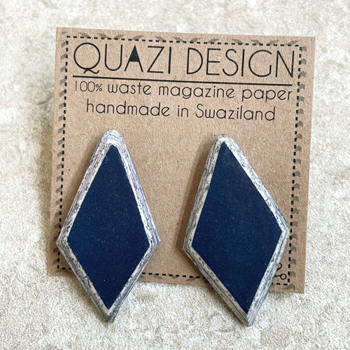 KHULU Eco Recycled Paper Diamond Stud Earrings